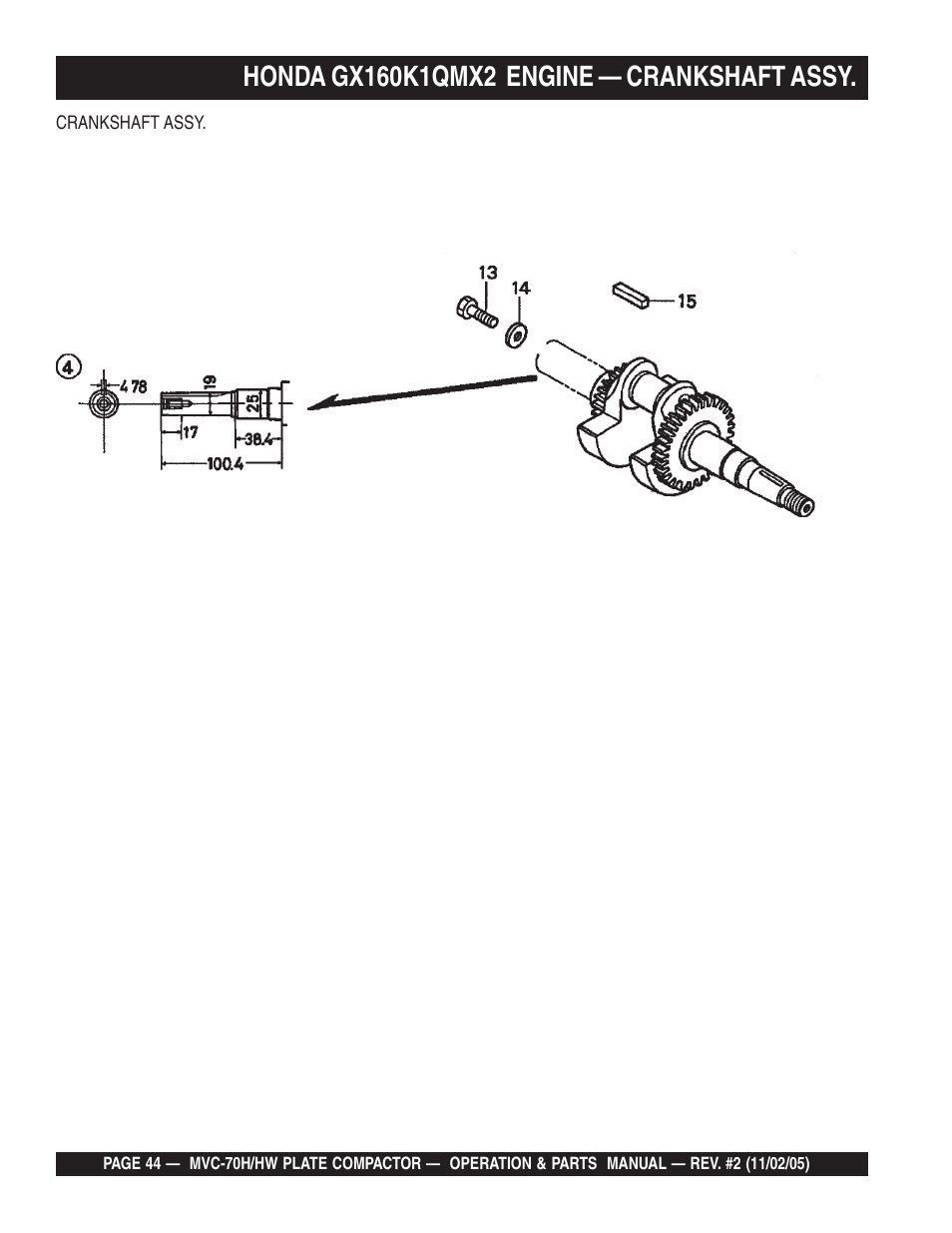 Multiquip MVC70H/HW User Manual | Page 44 / 74