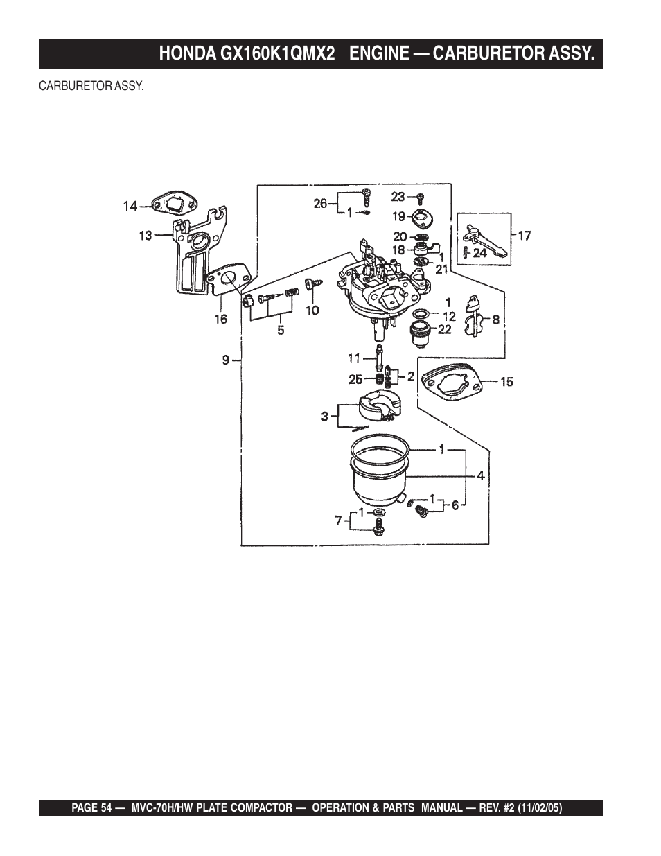 Multiquip MVC70H/HW User Manual | Page 54 / 74