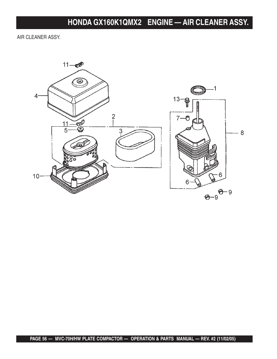 Multiquip MVC70H/HW User Manual | Page 56 / 74