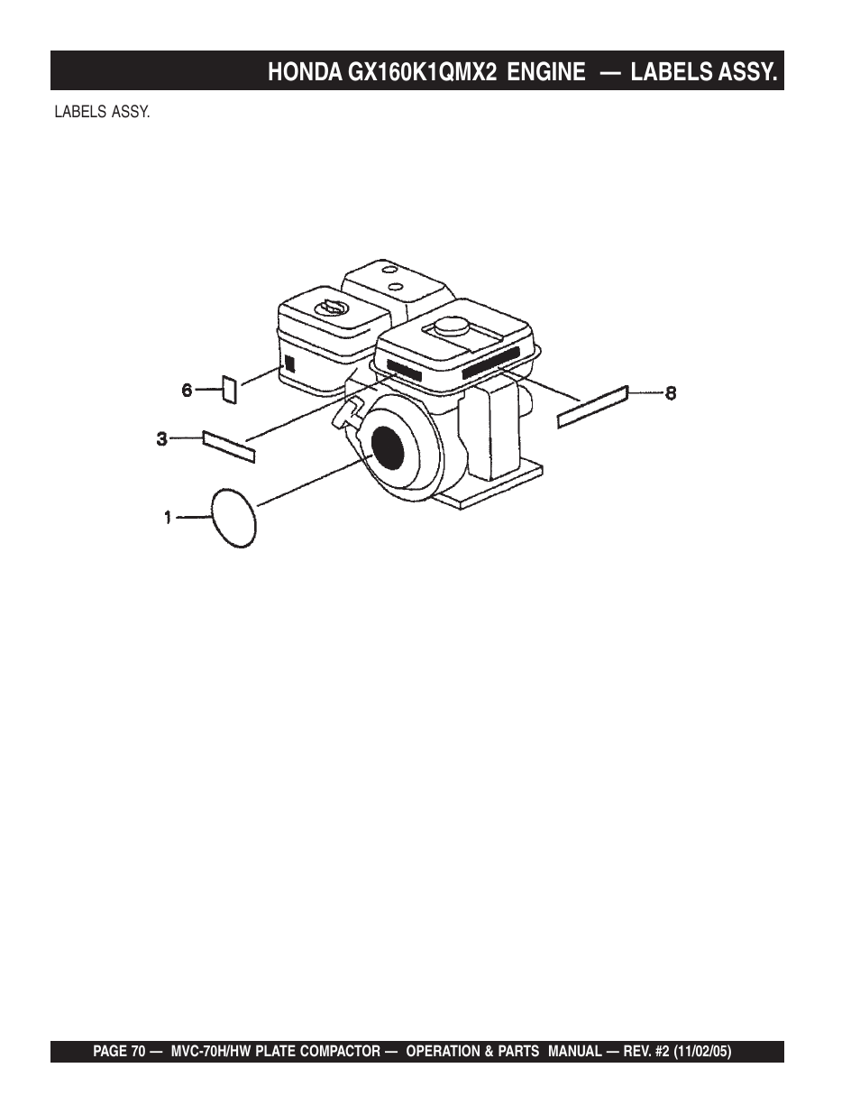 Multiquip MVC70H/HW User Manual | Page 70 / 74