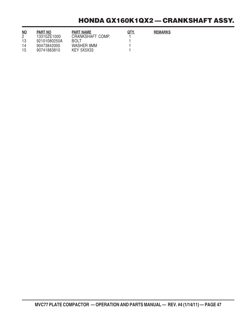 Multiquip MVC77 User Manual | Page 47 / 72