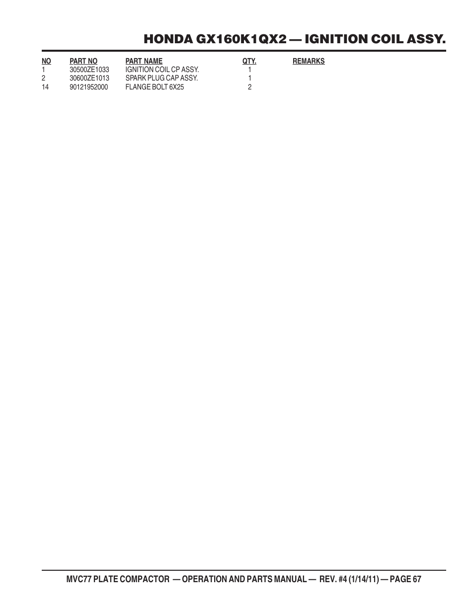 Multiquip MVC77 User Manual | Page 67 / 72