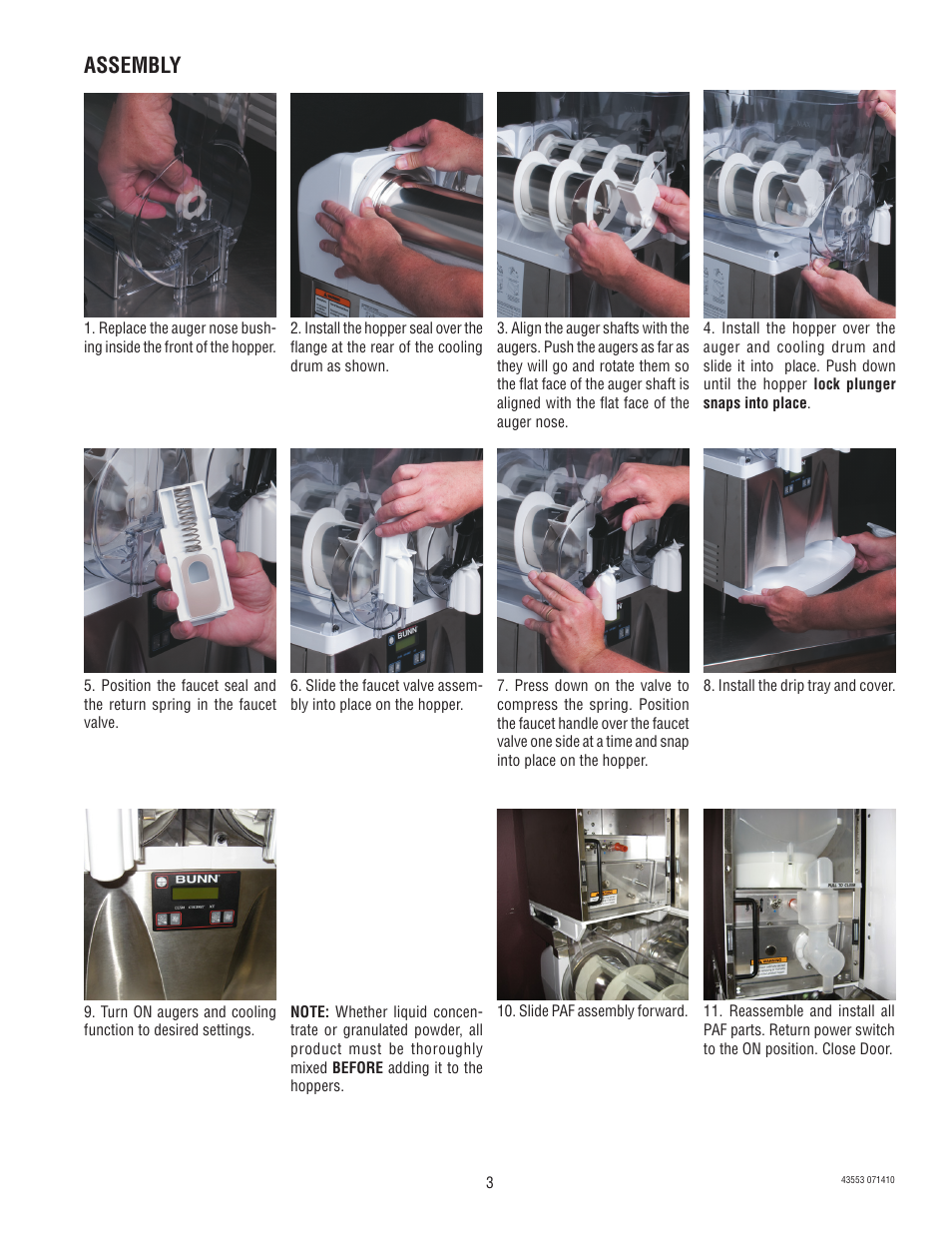 Assembly | Bunn ULTRA-2 PAF User Manual | Page 3 / 4