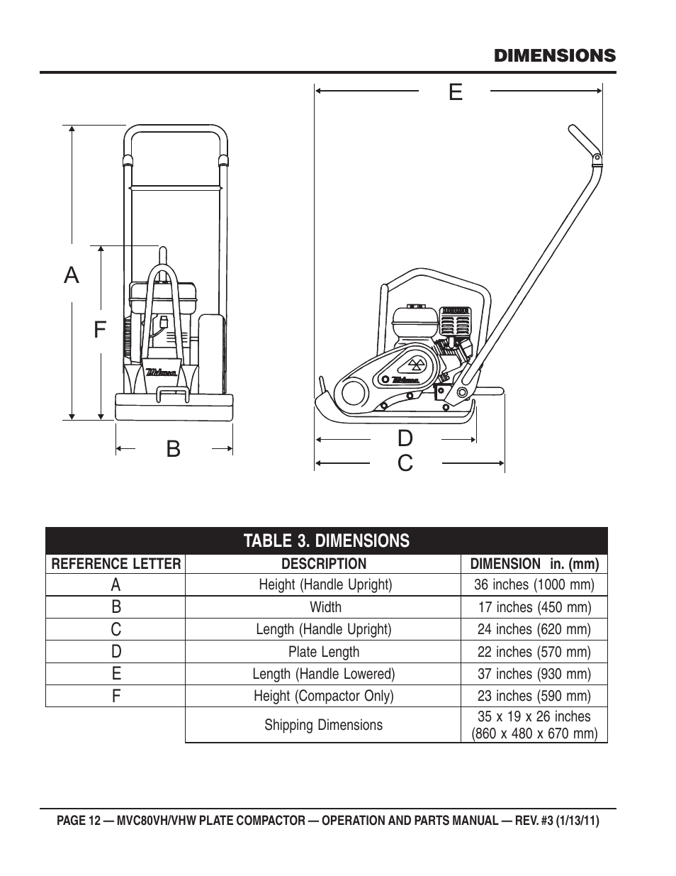 Multiquip MVC80VH/VHW User Manual | Page 12 / 70