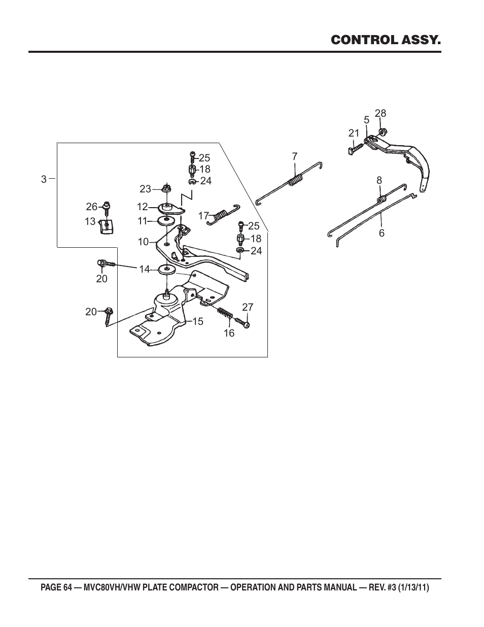 Control assy | Multiquip MVC80VH/VHW User Manual | Page 64 / 70