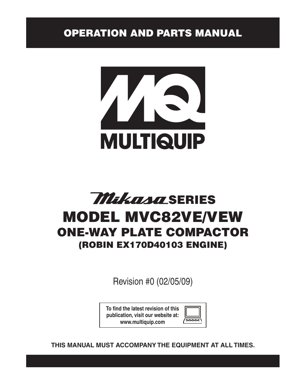 Multiquip MVC82VE/VEW User Manual | 62 pages