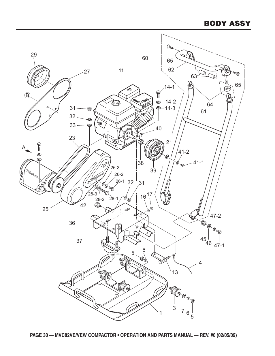 Body assy | Multiquip MVC82VE/VEW User Manual | Page 30 / 62