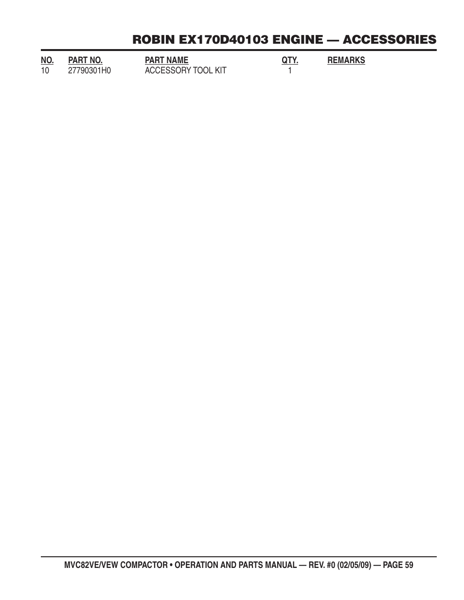 Multiquip MVC82VE/VEW User Manual | Page 59 / 62