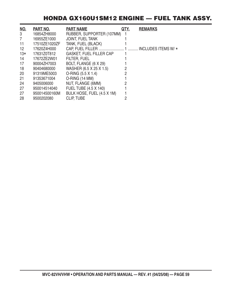 Multiquip MVC82VH/VHW User Manual | Page 59 / 70