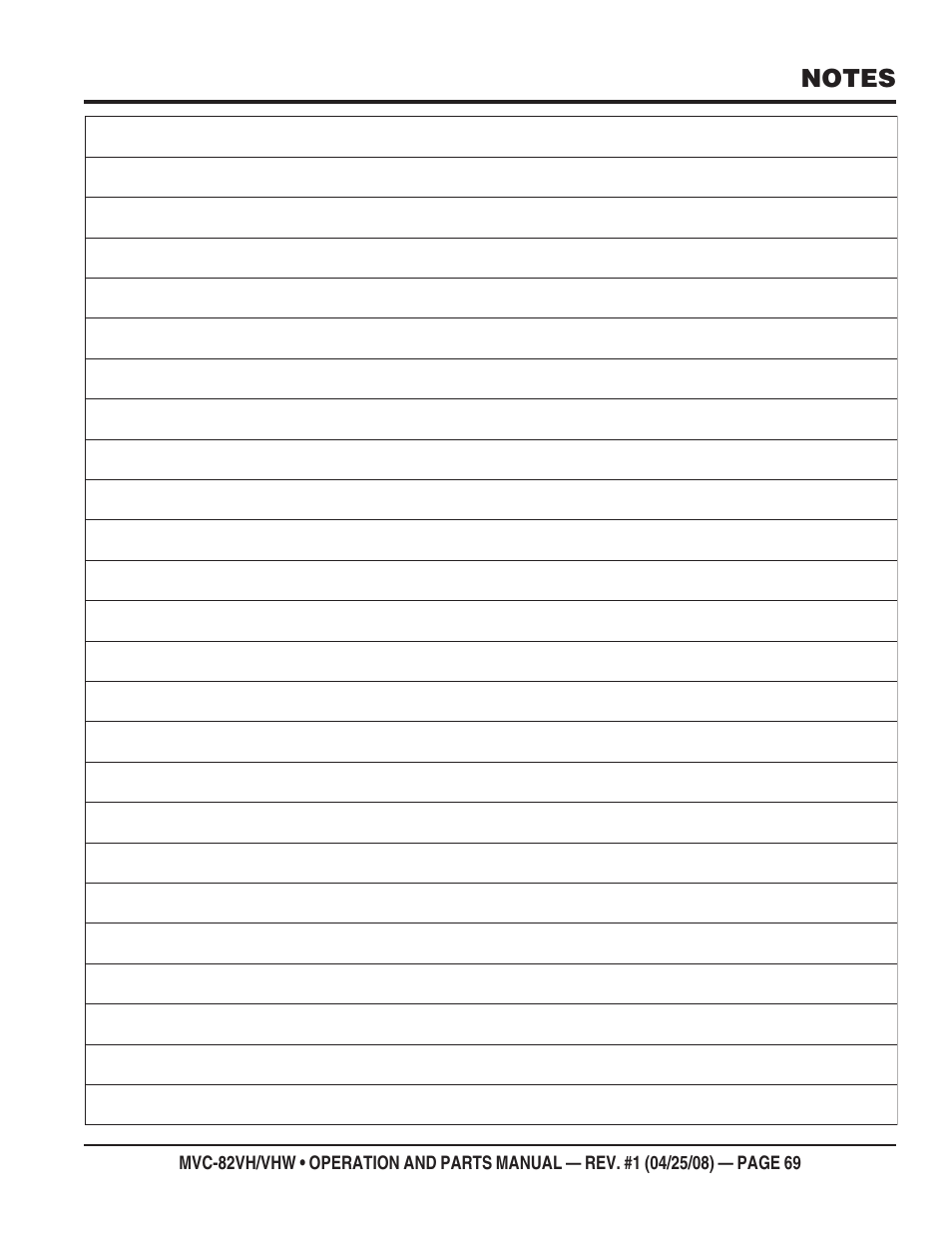 Multiquip MVC82VH/VHW User Manual | Page 69 / 70