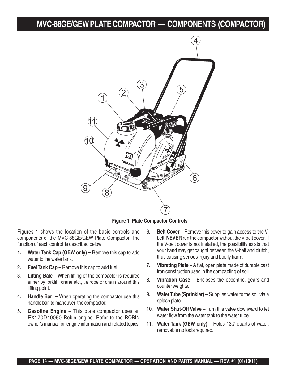 Multiquip MVC88GE/GEW User Manual | Page 14 / 62