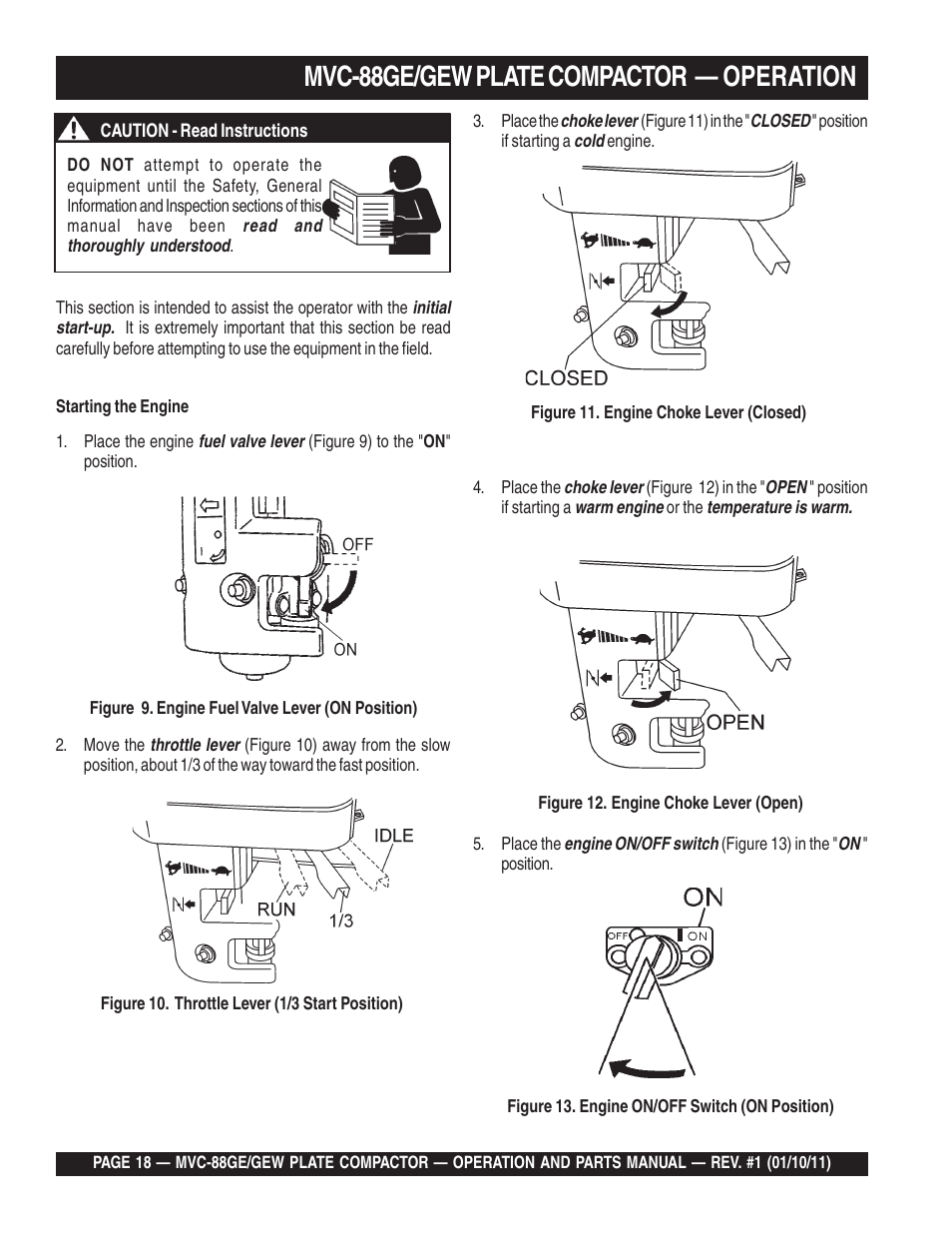 Lmvc-88ge/gew plate compactor — operation | Multiquip MVC88GE/GEW User Manual | Page 18 / 62