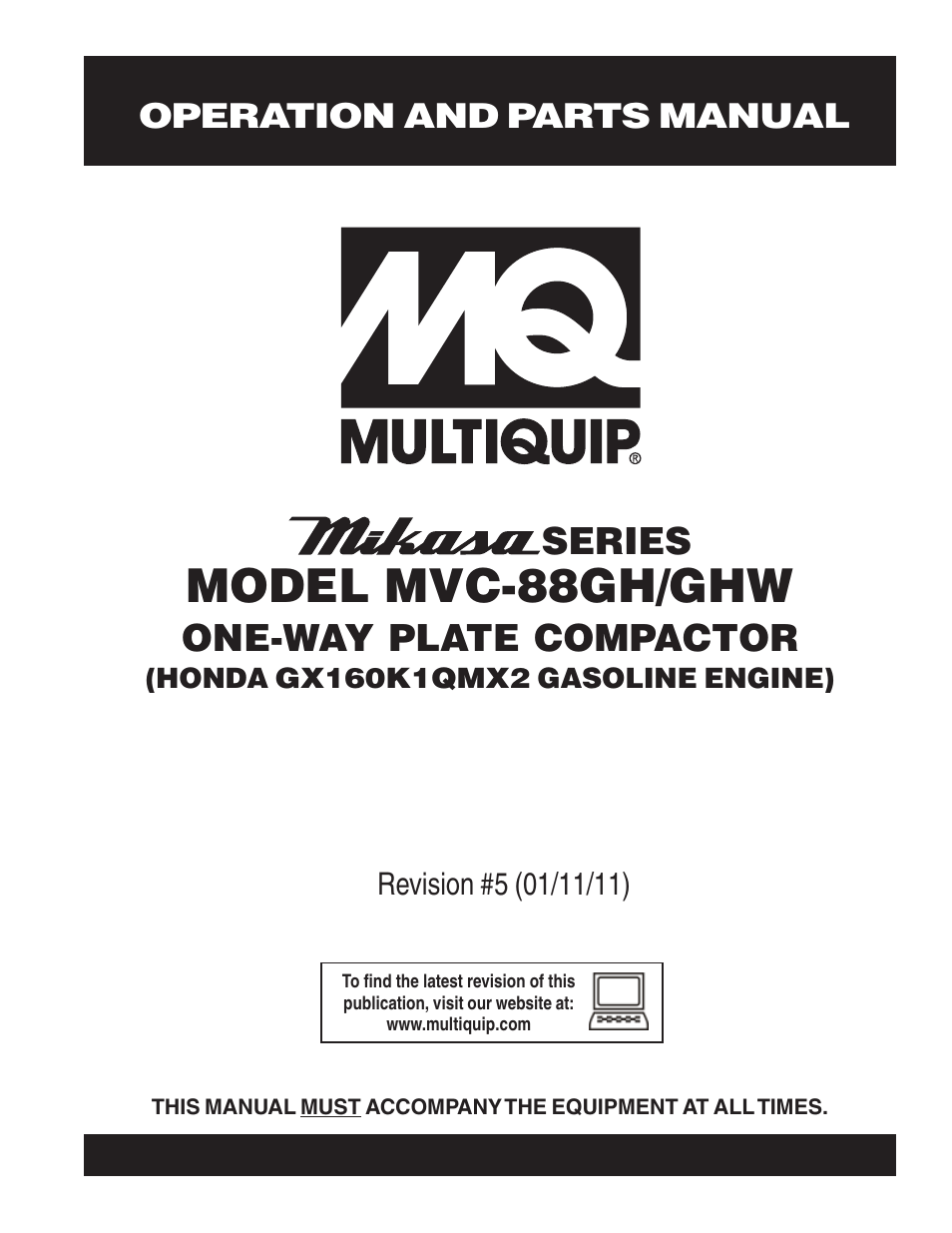 Multiquip MVC88GH/GHW User Manual | 74 pages