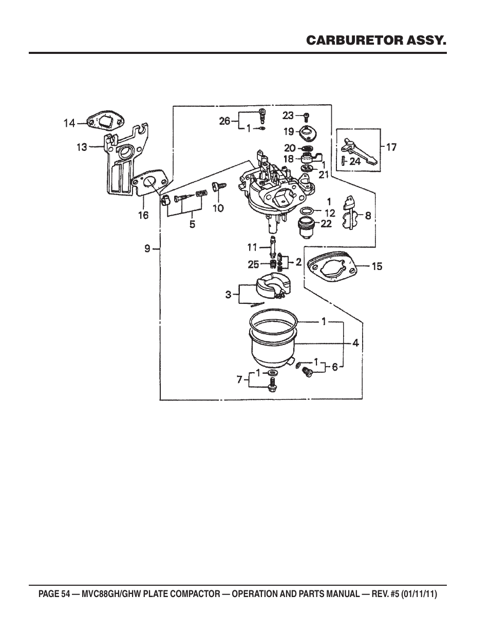 Multiquip MVC88GH/GHW User Manual | Page 54 / 74