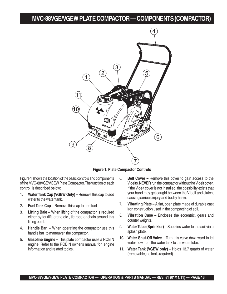 Multiquip MVC88VGE/VGEW User Manual | Page 13 / 64