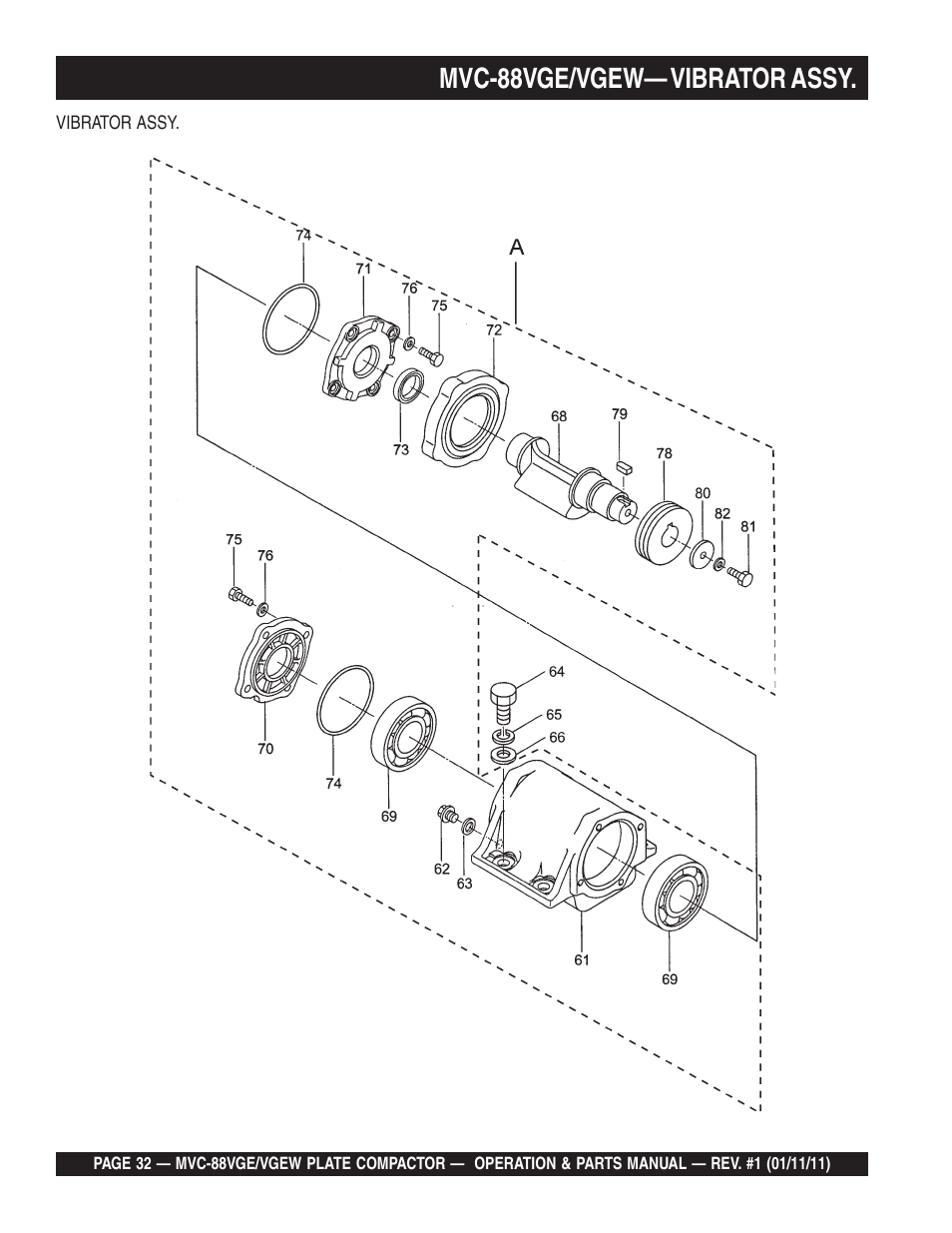 Mvc-88vge/vgew— vibrator assy | Multiquip MVC88VGE/VGEW User Manual | Page 32 / 64