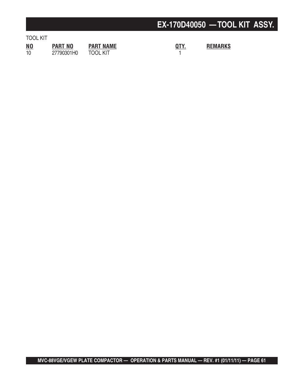 Multiquip MVC88VGE/VGEW User Manual | Page 61 / 64