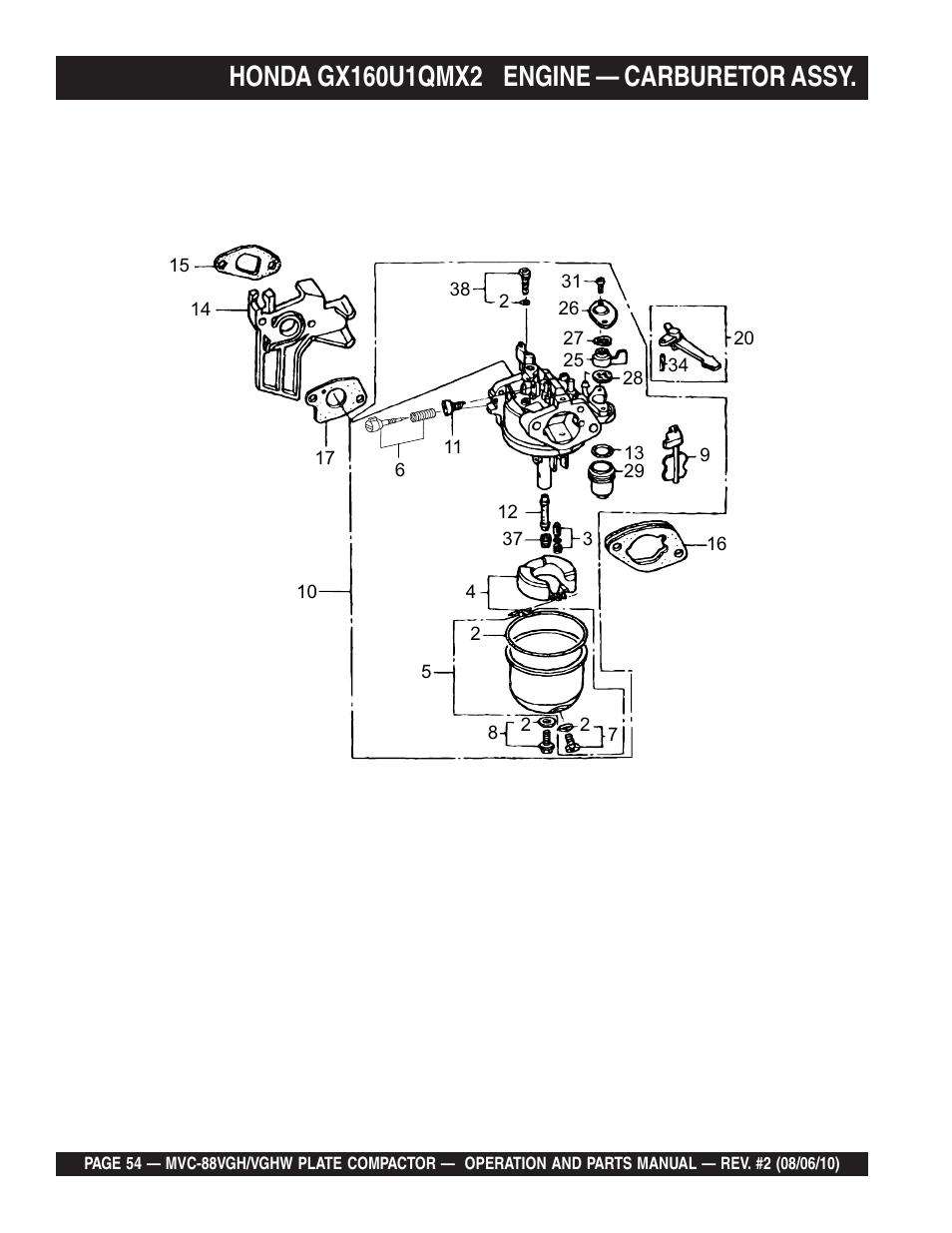 Multiquip MVC88VGH/VGHW User Manual | Page 54 / 70