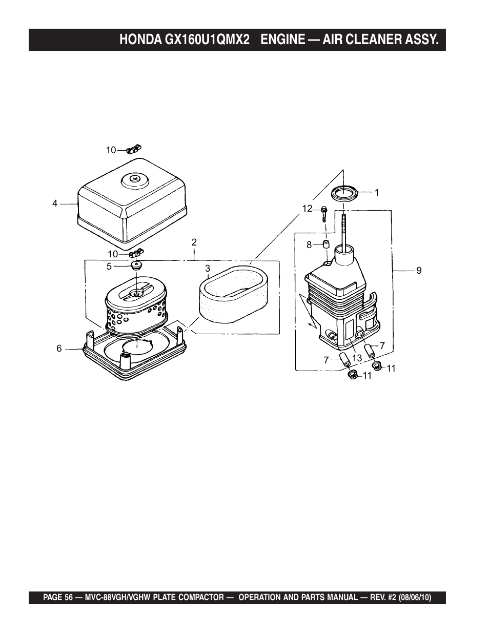 Multiquip MVC88VGH/VGHW User Manual | Page 56 / 70