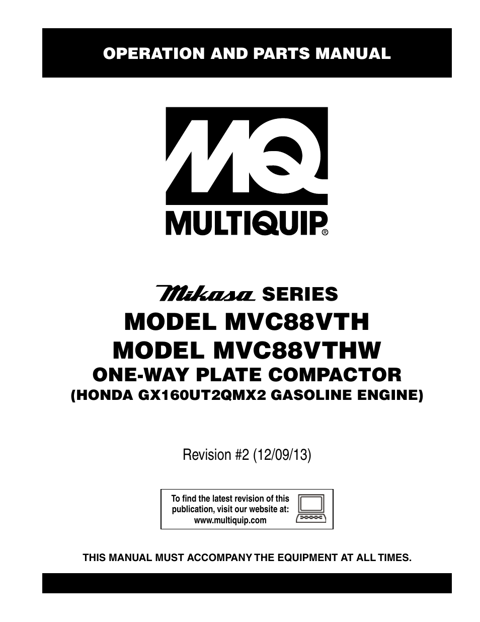 Multiquip MVC88VTHW User Manual | 76 pages
