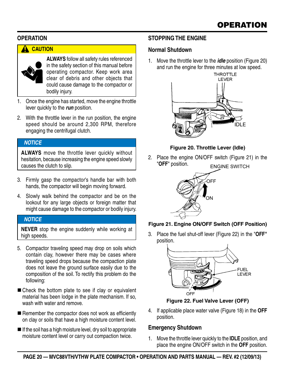 Operation | Multiquip MVC88VTHW User Manual | Page 20 / 76