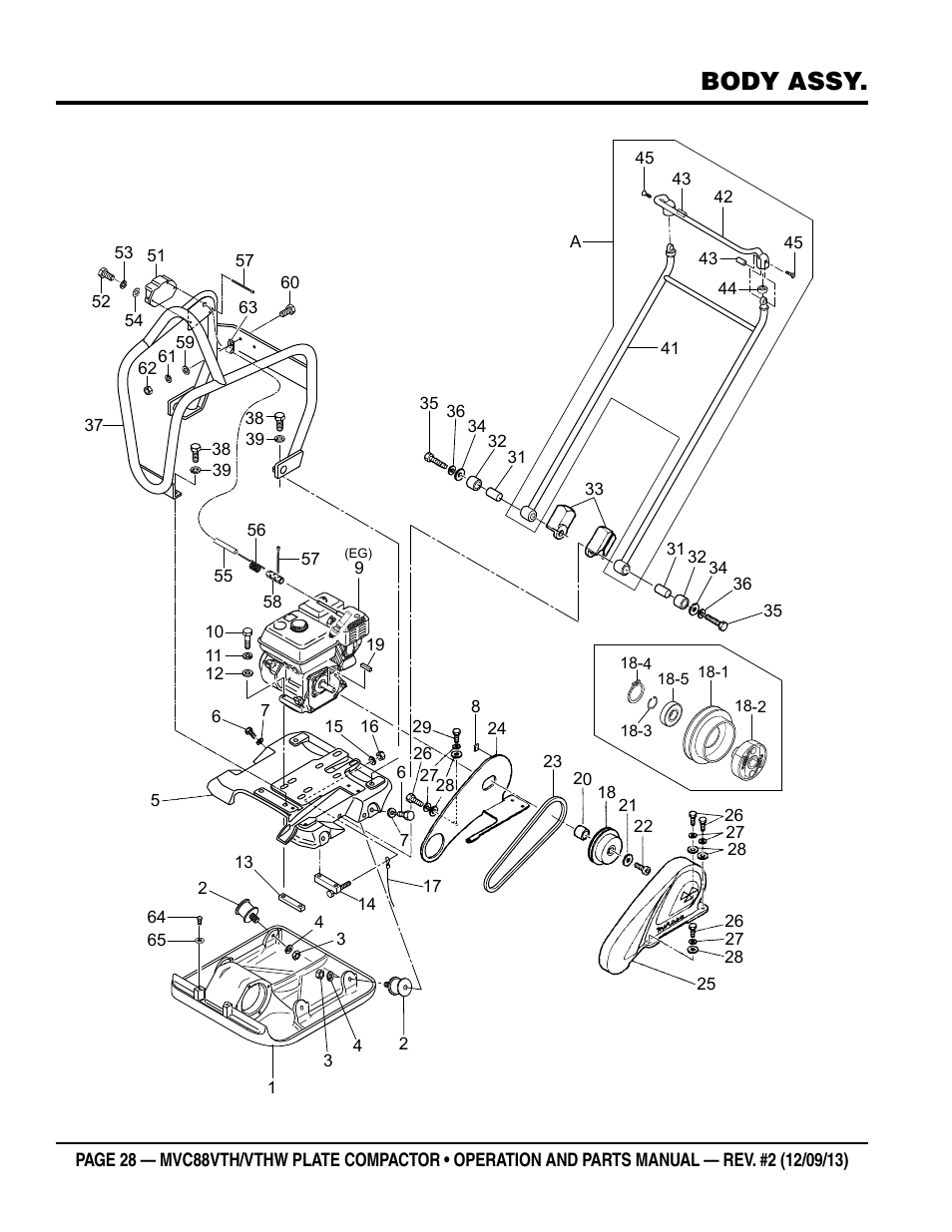 Body assy | Multiquip MVC88VTHW User Manual | Page 28 / 76