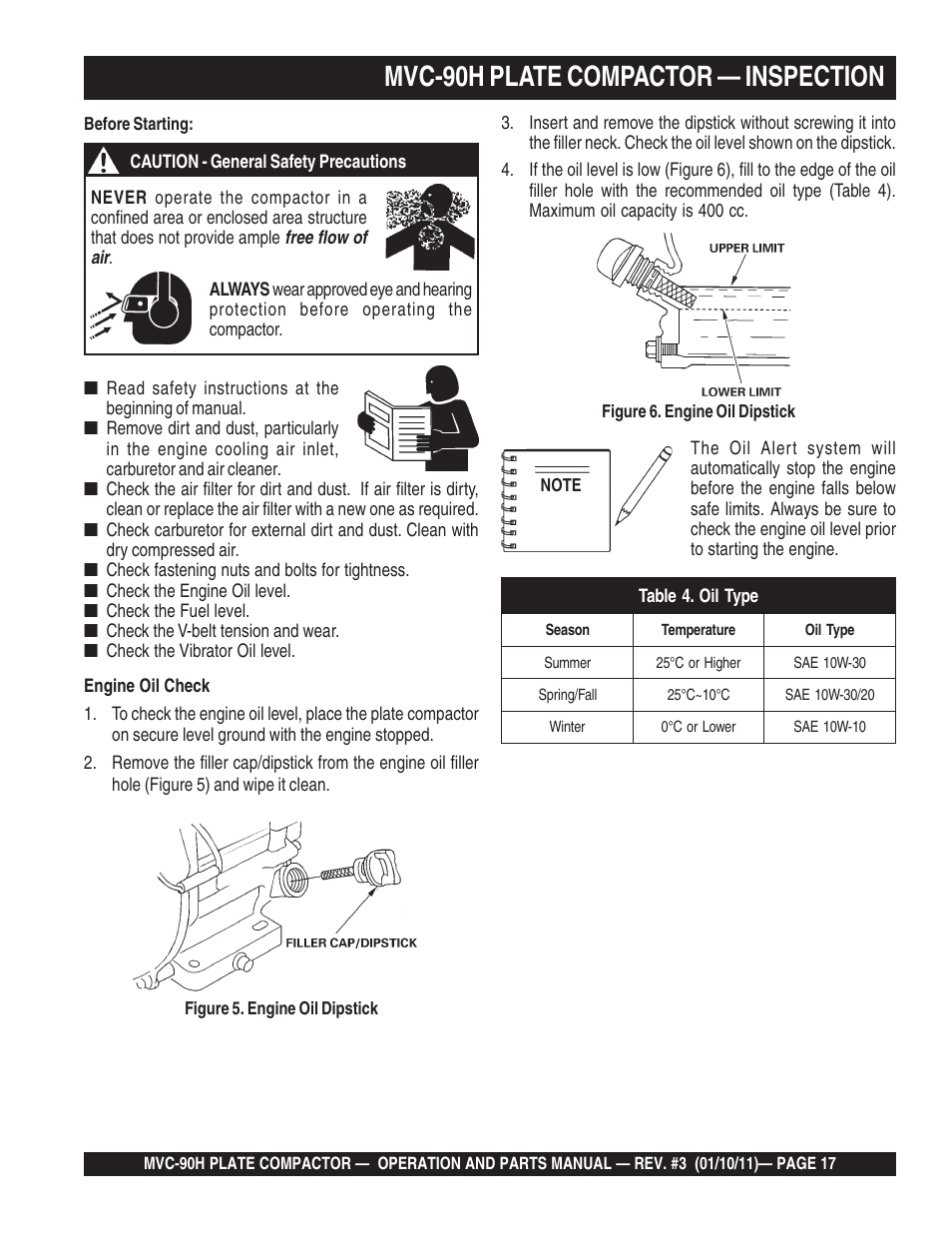 Mvc-90h plate compactor — inspection | Multiquip MVC90H User Manual | Page 17 / 80