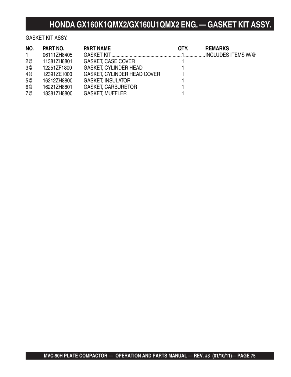 Multiquip MVC90H User Manual | Page 75 / 80