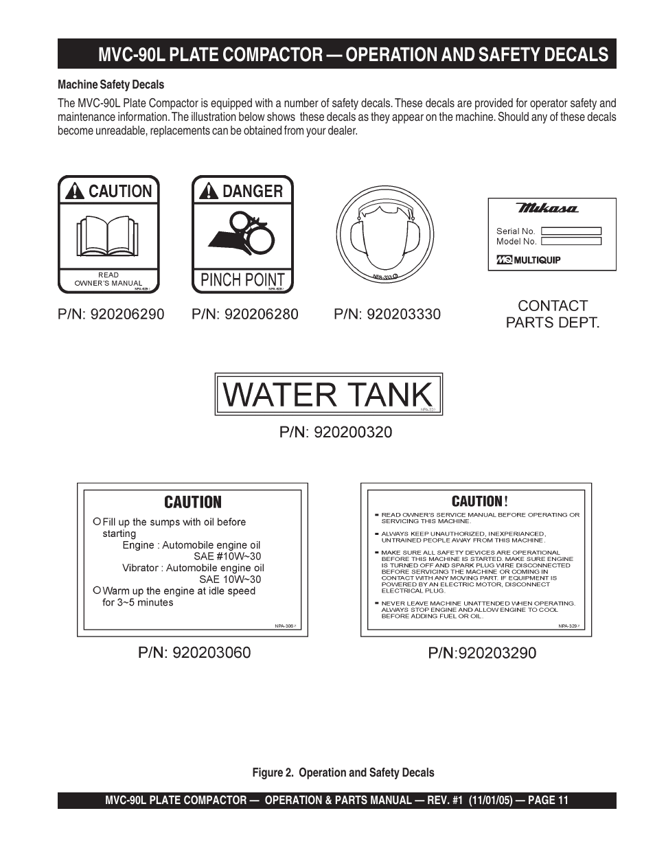 Multiquip MVC90L User Manual | Page 11 / 60