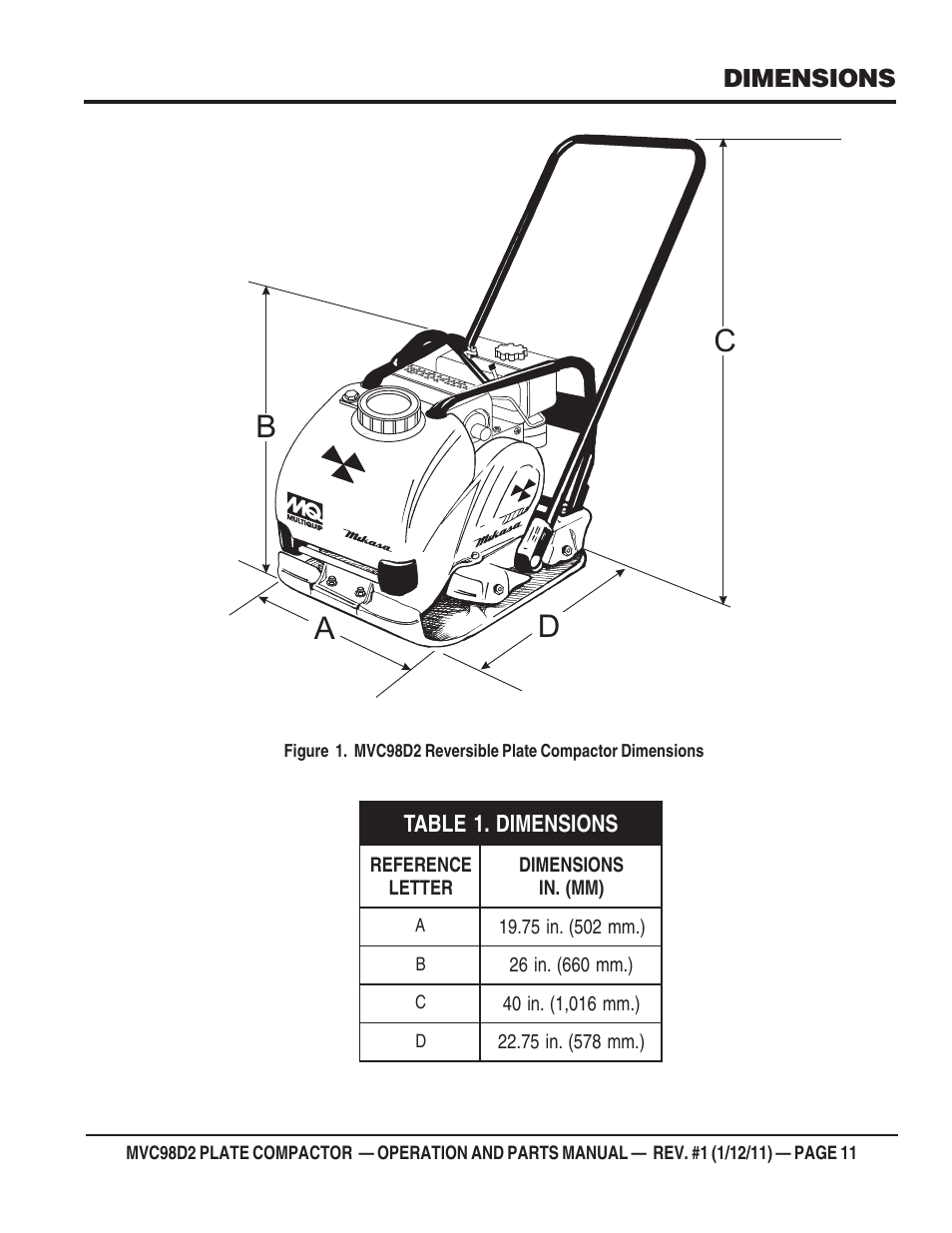 Ab c d | Multiquip MVC98D2 User Manual | Page 11 / 64