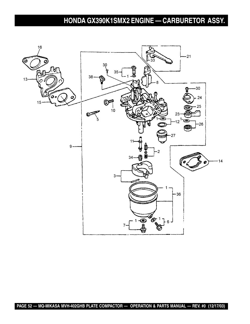 Multiquip MVH402GHB User Manual | Page 52 / 82