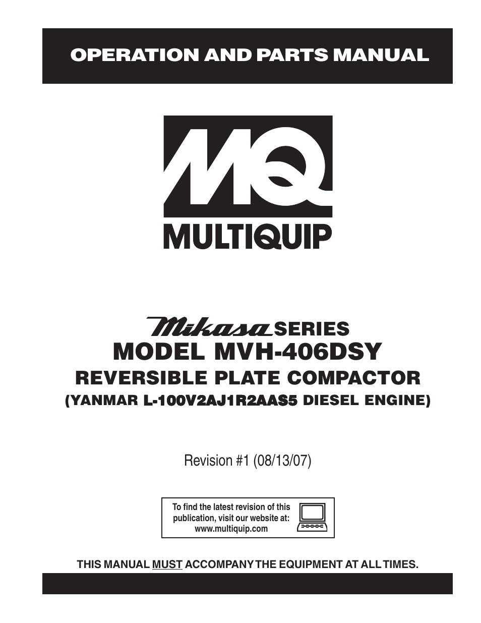 Multiquip MVH406DSY User Manual | 72 pages