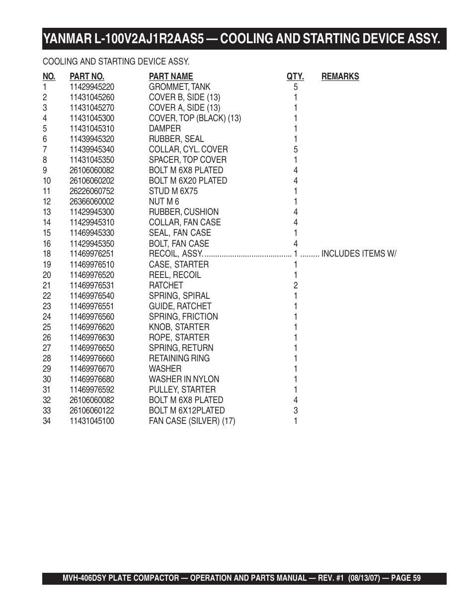 Multiquip MVH406DSY User Manual | Page 59 / 72