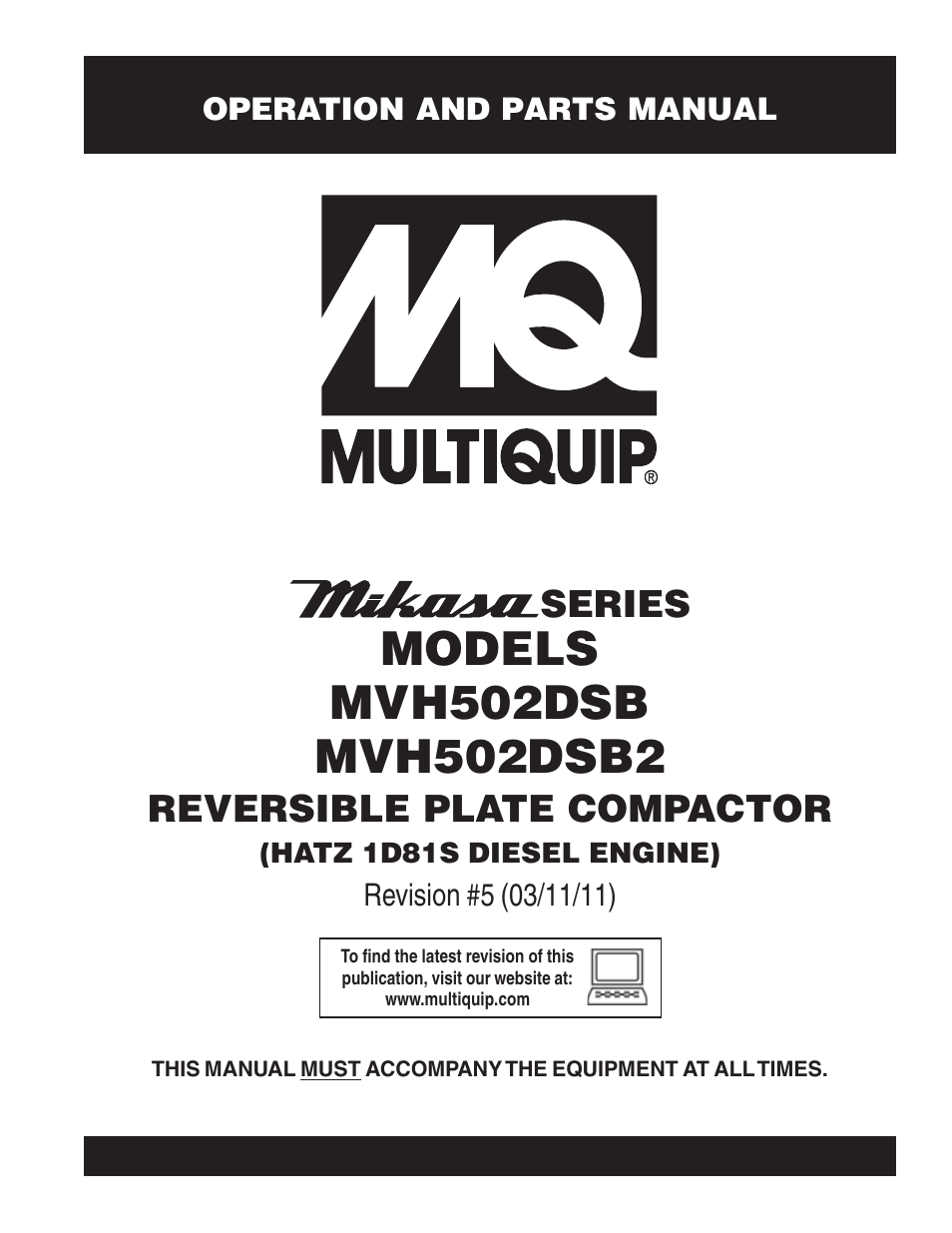 Multiquip MVH502DSB2 User Manual | 92 pages