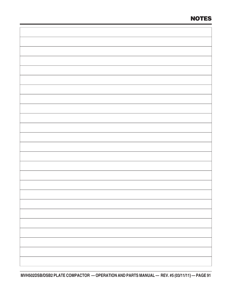 Multiquip MVH502DSB2 User Manual | Page 91 / 92