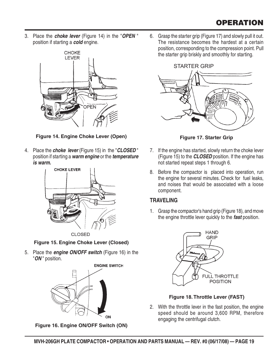 Operation | Multiquip MVH206GH User Manual | Page 19 / 80