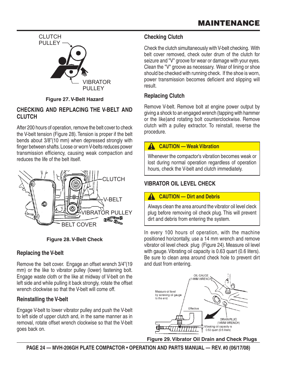 Maintenance | Multiquip MVH206GH User Manual | Page 24 / 80