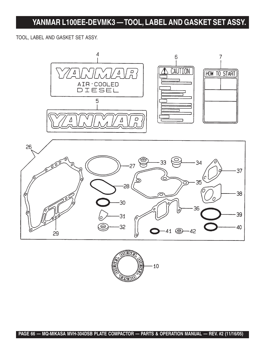 Multiquip MVH304DSB User Manual | Page 66 / 70