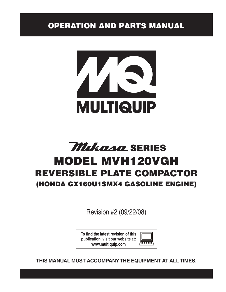 Multiquip MVH120VGH User Manual | 78 pages