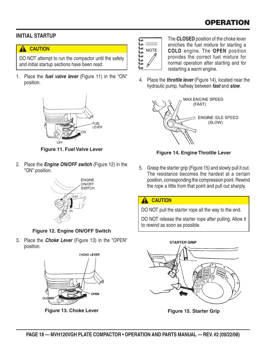 Operation | Multiquip MVH120VGH User Manual | Page 18 / 78