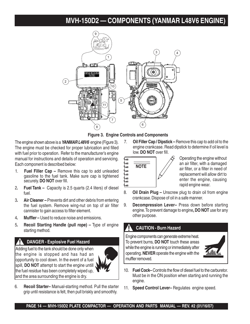 Multiquip MVH150D2 User Manual | Page 14 / 64