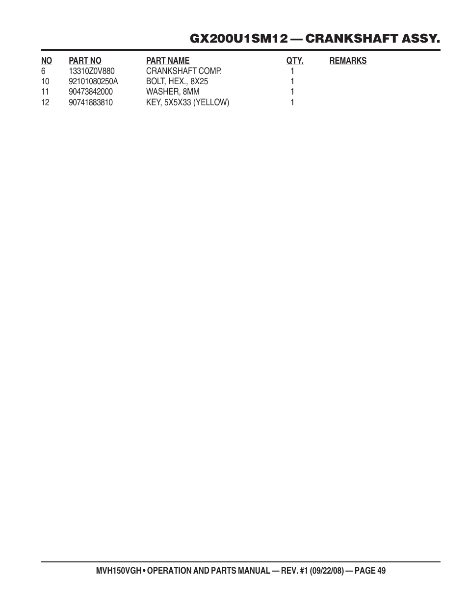 Multiquip MVH150VGH User Manual | Page 49 / 78