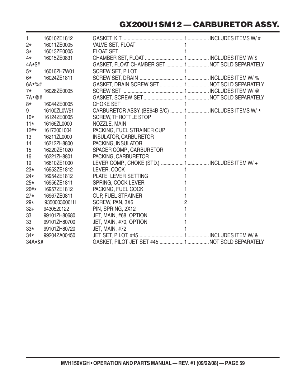 Multiquip MVH150VGH User Manual | Page 59 / 78