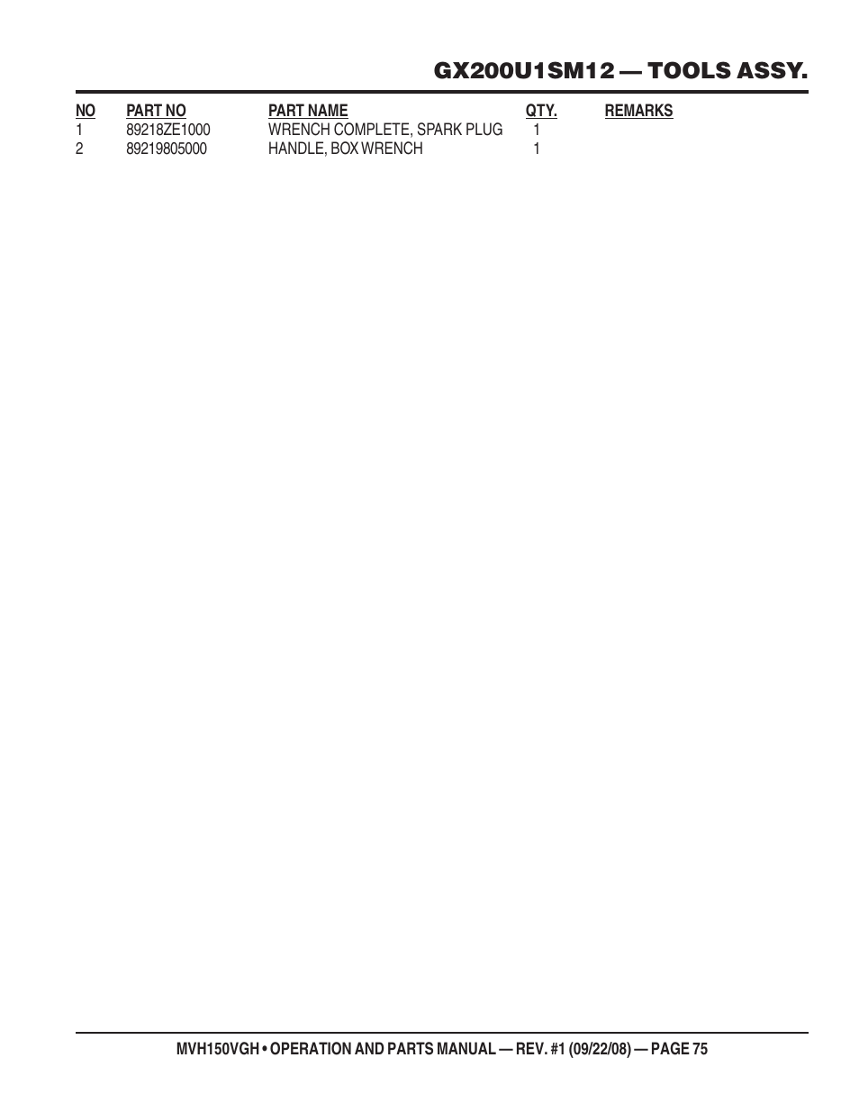Multiquip MVH150VGH User Manual | Page 75 / 78