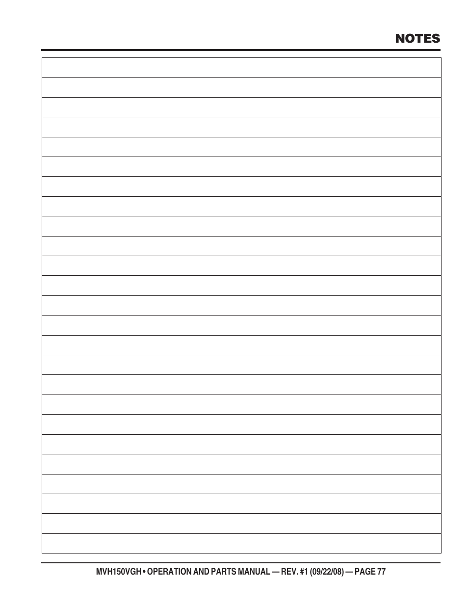 Multiquip MVH150VGH User Manual | Page 77 / 78