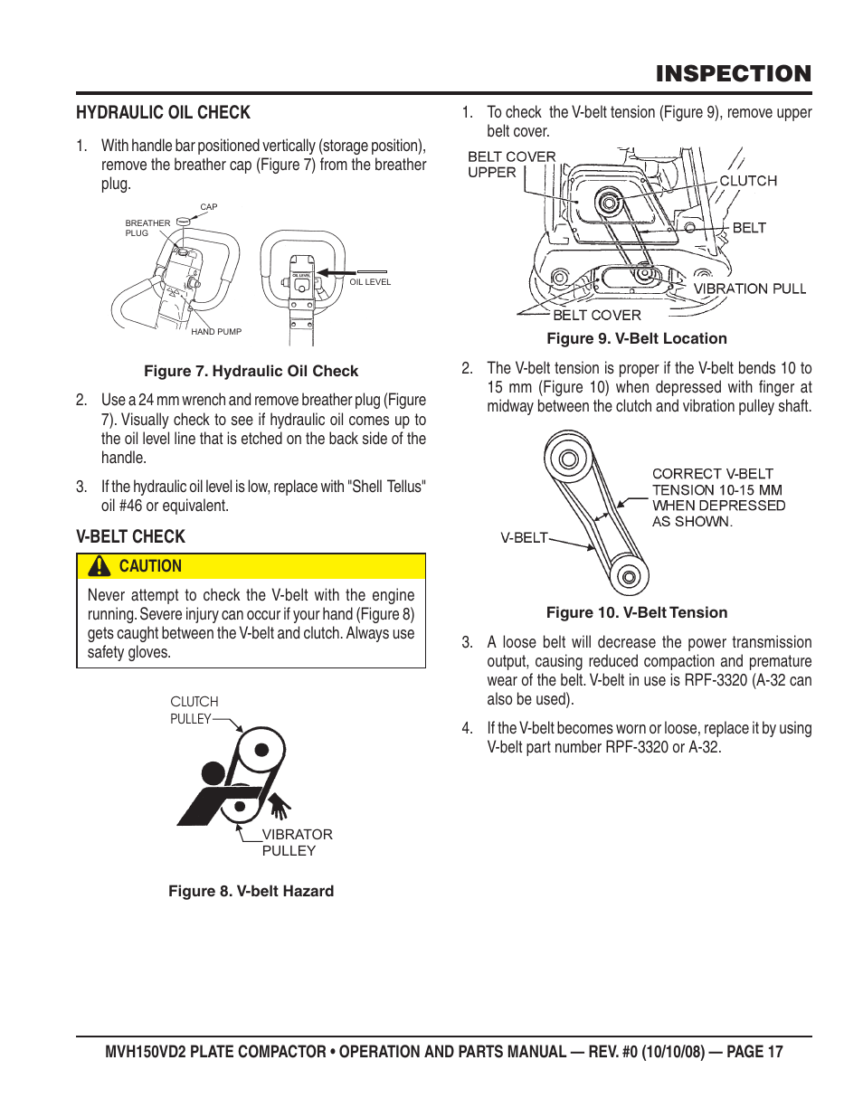 Inspection | Multiquip MVH150VD2 User Manual | Page 17 / 64