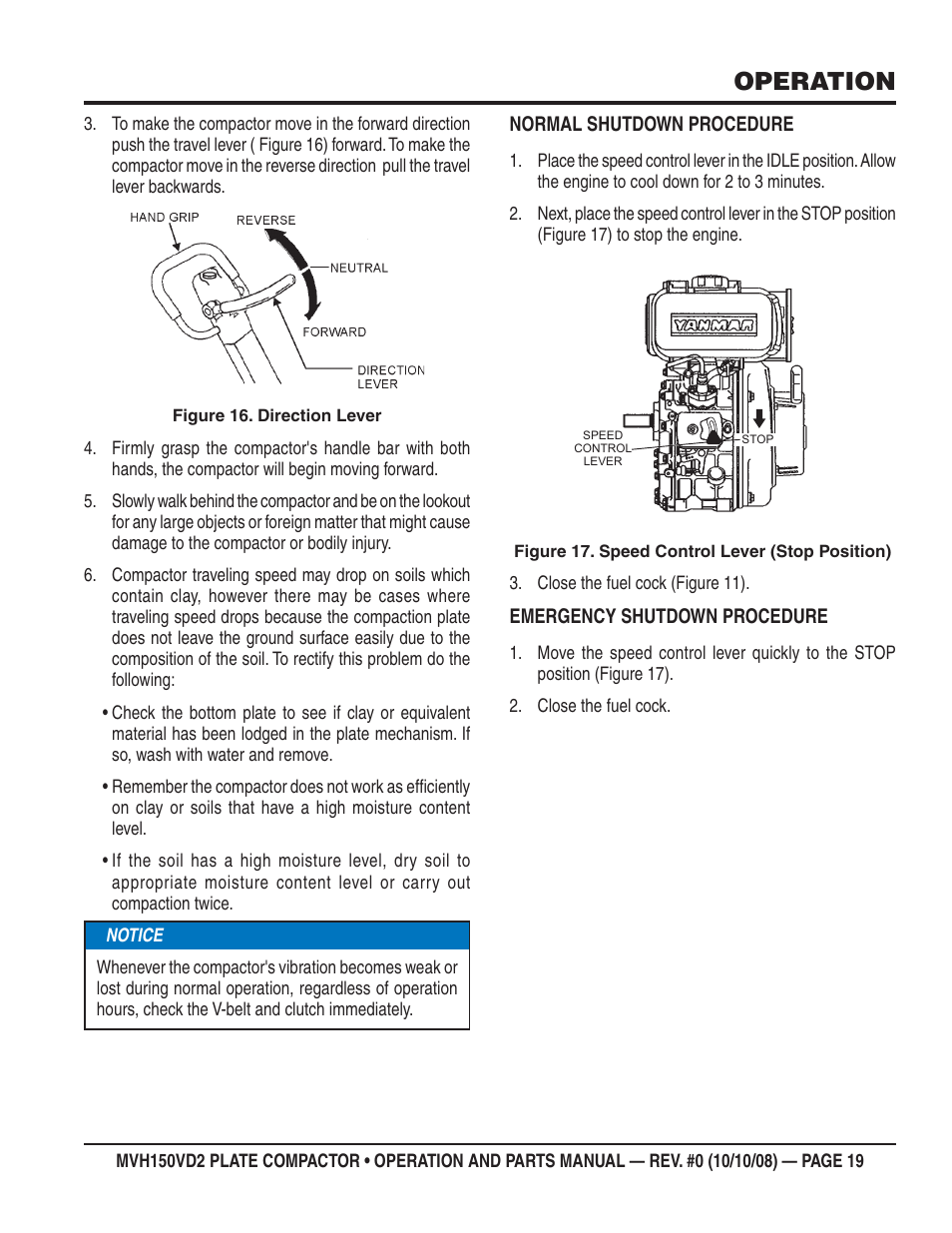 Operation | Multiquip MVH150VD2 User Manual | Page 19 / 64
