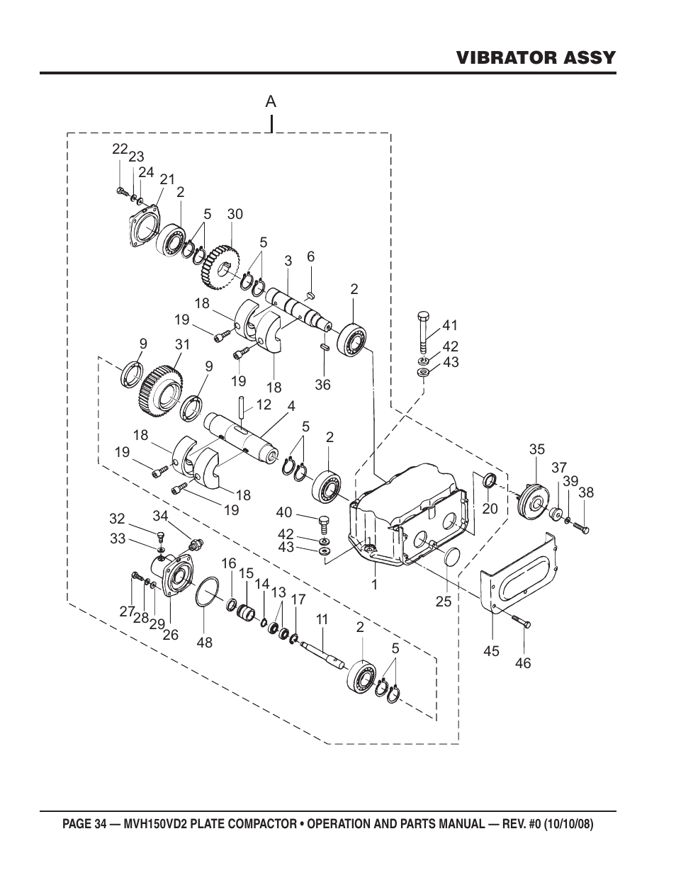 Vibrator assy | Multiquip MVH150VD2 User Manual | Page 34 / 64