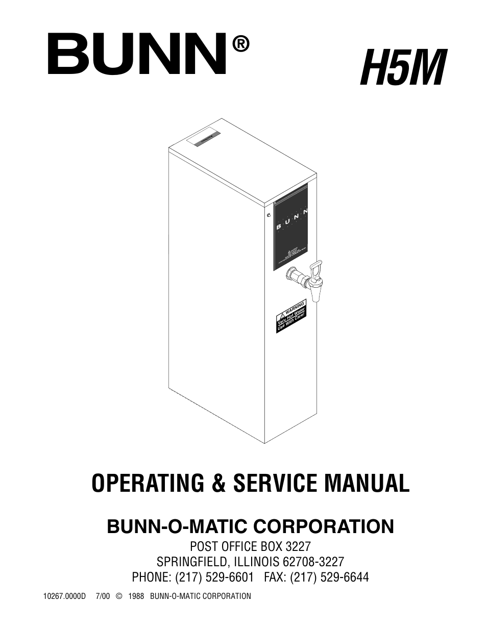 Bunn H5M User Manual | 20 pages