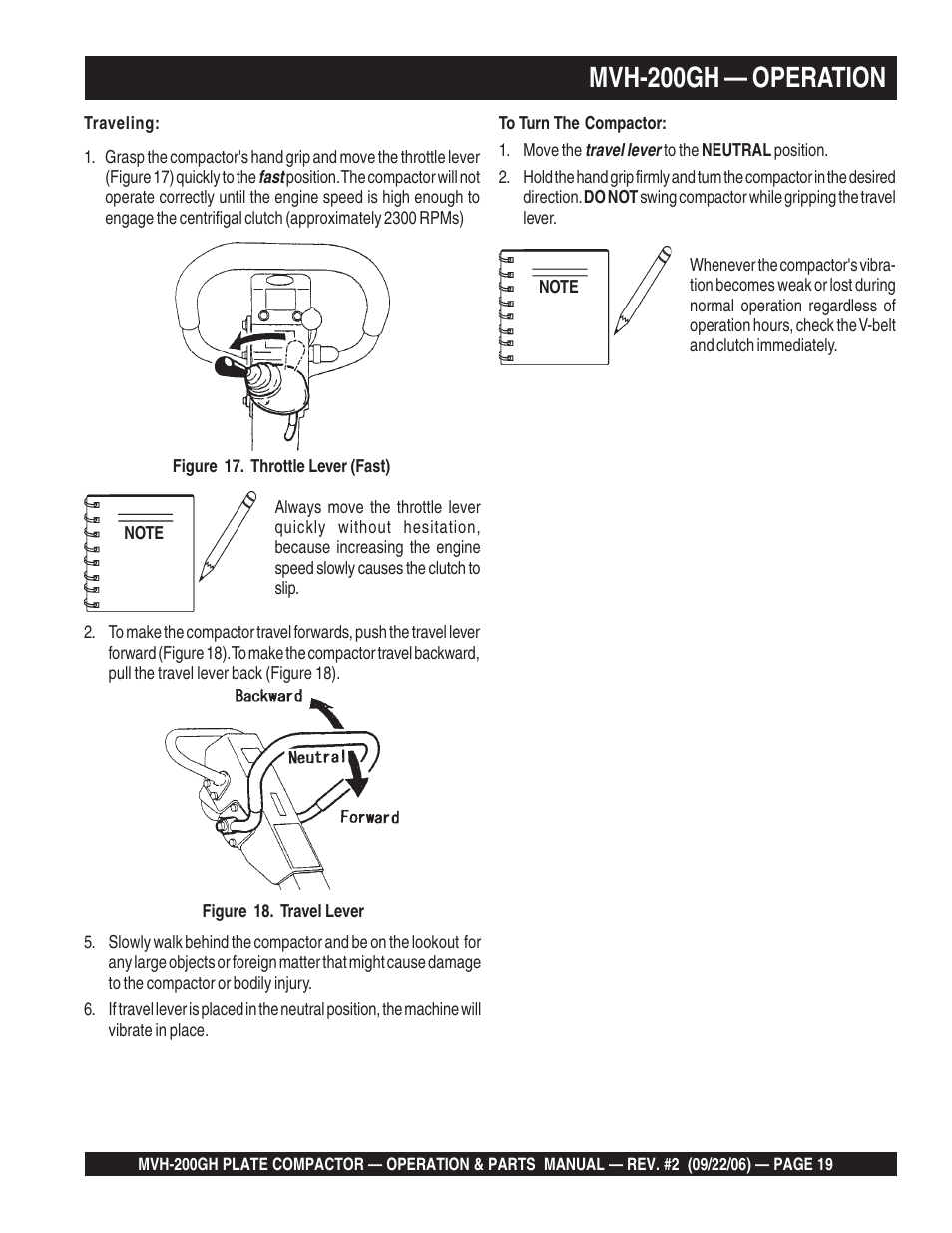 Mvh-200gh — operation | Multiquip MVH200GH User Manual | Page 19 / 82